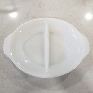 fire king 468 divided dish milk glass